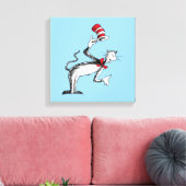 Kat in het Pet neemt een boog Canvas Afdruk (Insitu (Woonkamer))