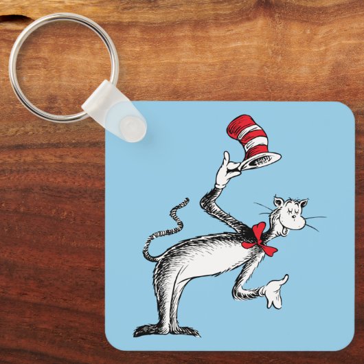 Kat in het Pet neemt een boog Sleutelhanger (Voorkant)