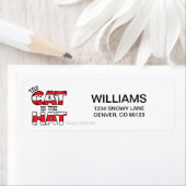 Kat in het Pet | Rood en wit gestreepte tekst Etiket (Insitu)