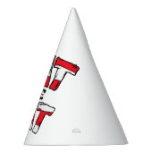 Kat in het Pet | Rood en wit gestreepte tekst Feesthoedjes (Rechts)