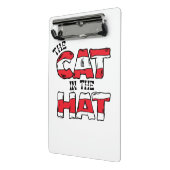 Kat in het Pet | Rood en wit gestreepte tekst Mini Klembord (Angled2)