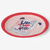 Kat in het Pet | Up-up met een vis Papieren Bordje (Gekanteld)