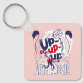 Kat in het Pet | Up-up met een vis Sleutelhanger (Voorkant)