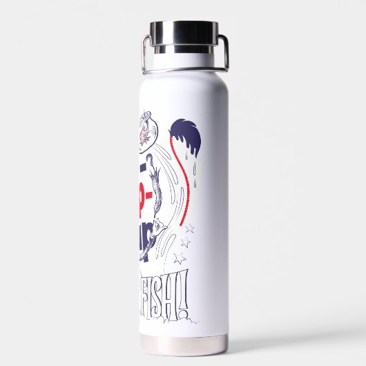 Kat in het Pet | Up-up met een vis Waterfles (Achterkant)