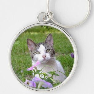 Kat in het Sleutelhanger Flowers