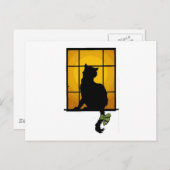 Kat in het venster briefkaart (Voorkant / Achterkant)