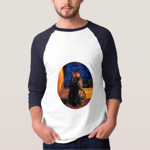 Kat in het venster t-shirt