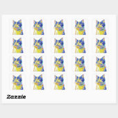 Kat in het zonlicht vierkante sticker (Vel)