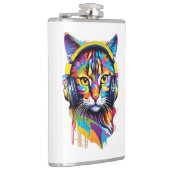 Kat in hoofdtelefoon heupfles (Rechts)