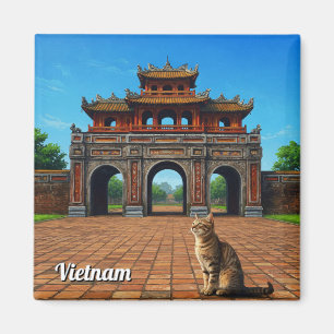 Kat in Hue Imperial City Vietnam Reizen Magneet