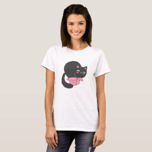 Kat in kartonnen doos ligt - Kies achterkleur T-shirt