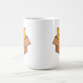 Kat in kartonnen doos magische mok (Midden)