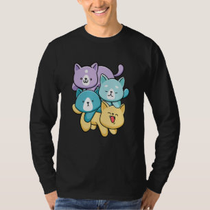 Kat in katten met kat samen kratten en schuurtje t-shirt