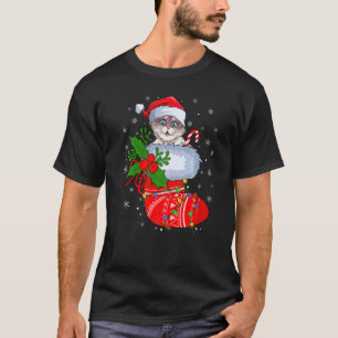 Kat in kerstsokken kerstkerstkerstkerstkerstmis t-shirt