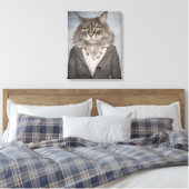 Kat in kleding canvas afdruk (Insitu (Slaapkamer))