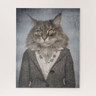 Kat in kleding legpuzzel