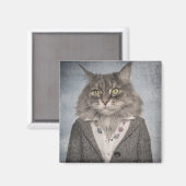 Kat in kleding magneet (Voorkant / Achterkant)