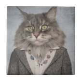 Kat in kleding tegeltje (Voorkant)