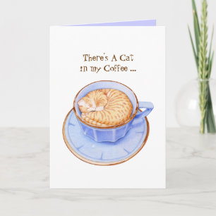 Kat in koffie kaart
