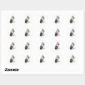 Kat in Lotus Tattoo Ronde Sticker (Vel)