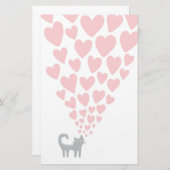 Kat in Love Briefpapier (Voorkant / Achterkant)