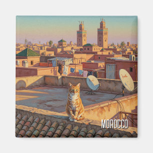 Kat in Marrakesh Marokko Reizen Magneet
