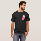 Kat In Mijn Zak Pink Stippen Zak Kat T-shirt (Voorkant volledig)