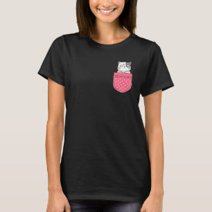 Kat In Mijn Zak Roze Stippen Zak Kat T-shirt