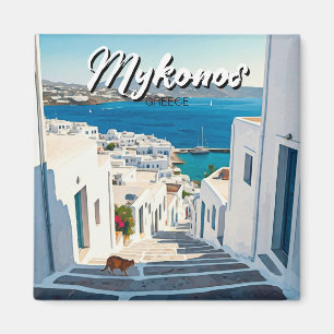 Kat in Mykonos Griekenland Cycladen Reizen Magneet