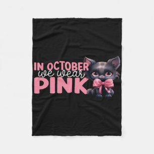 Kat In Oktober Draag We Roze Oktober Borstkanker Fleece Deken