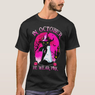 Kat In Oktober dragen we Roze  Halloween T-shirt