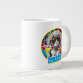 Kat in partijkloon extra grote beker (Voorkant rechts)