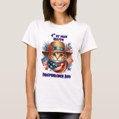 Kat in patriottisch pet en sjaal Independence Day T-shirt (Voorkant)