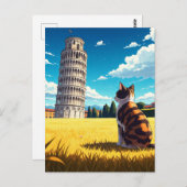 Kat in Pisa Italië Briefkaart (Voorkant / Achterkant)