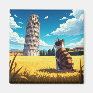 Kat in Pisa Italië Magneet