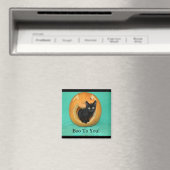 Kat in pomkin 2-inch Square Magnet Magneet (Insitu (Vaatwasser))