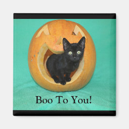 Kat in pomkin 2-inch Square Magnet Magneet