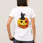 Kat in pompoen Halloween T-shirt (Achterkant)