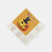 Kat in pompoen papieren servetten (Hoek)