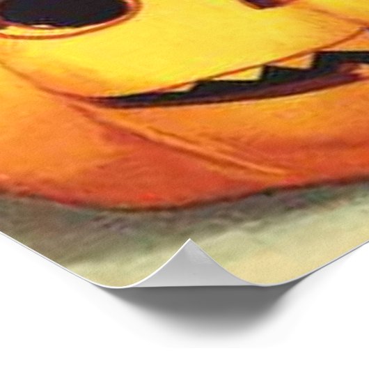 Kat in pompoen poster (Hoek)