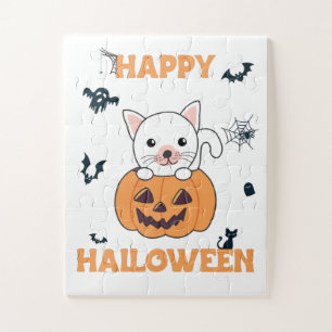 Kat In Pompoen Zoete Katten Gelukkige Halloween Ji Legpuzzel