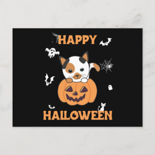 Kat in pompoen, zoete katten, Happy Halloween Briefkaart