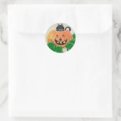 Kat in Pumpkin Classic Sticker (Tas)