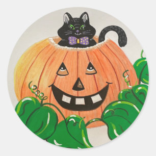 Kat in Pumpkin Classic Sticker