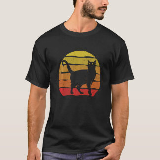 Kat in retro vintage stijl kat kat moeder  kat t-shirt