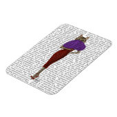 Kat in rode dress magneet (Linkerzijde)