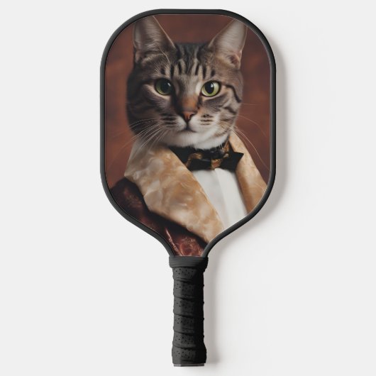 Kat in Roken Jas Pickleball Paddle (Voorkant)