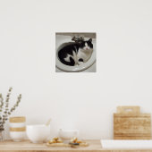 Kat in roze poster (Keuken)