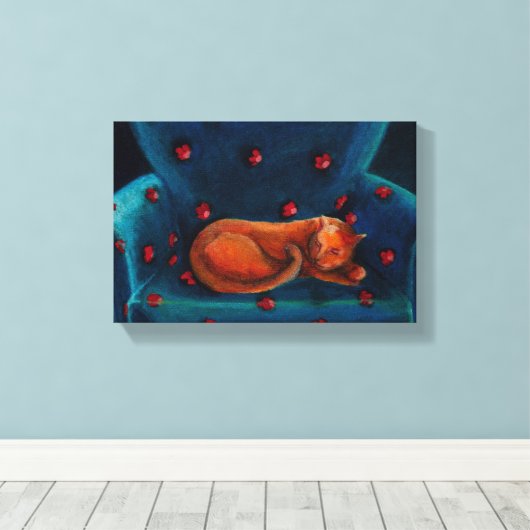 Kat in rust canvas afdruk (Insitu (Houten vloer))