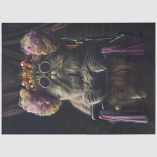 Kat in Salon met Persoonlijkheid Decoupage Tissuepapier